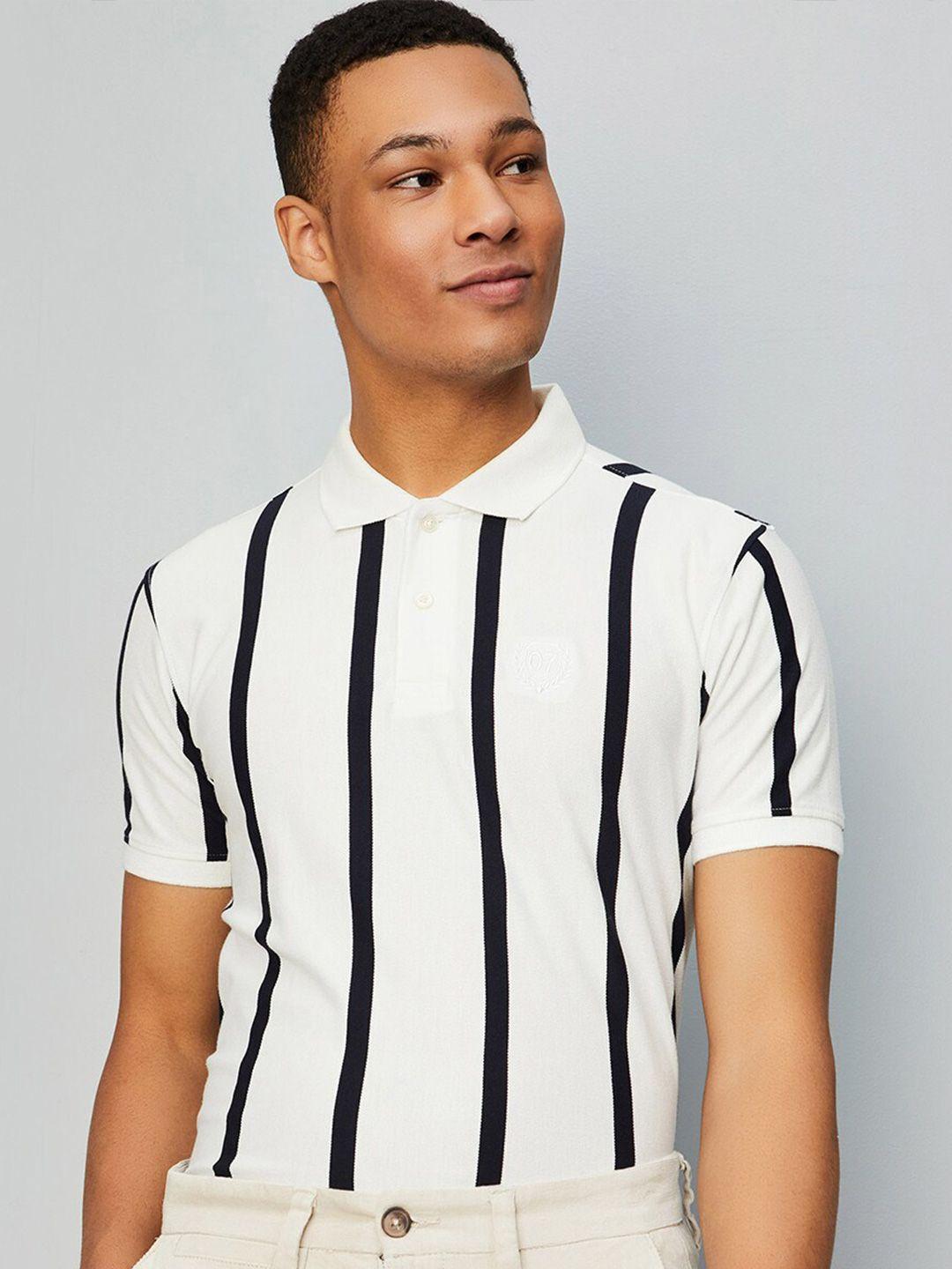 max striped polo collar cotton t-shirt