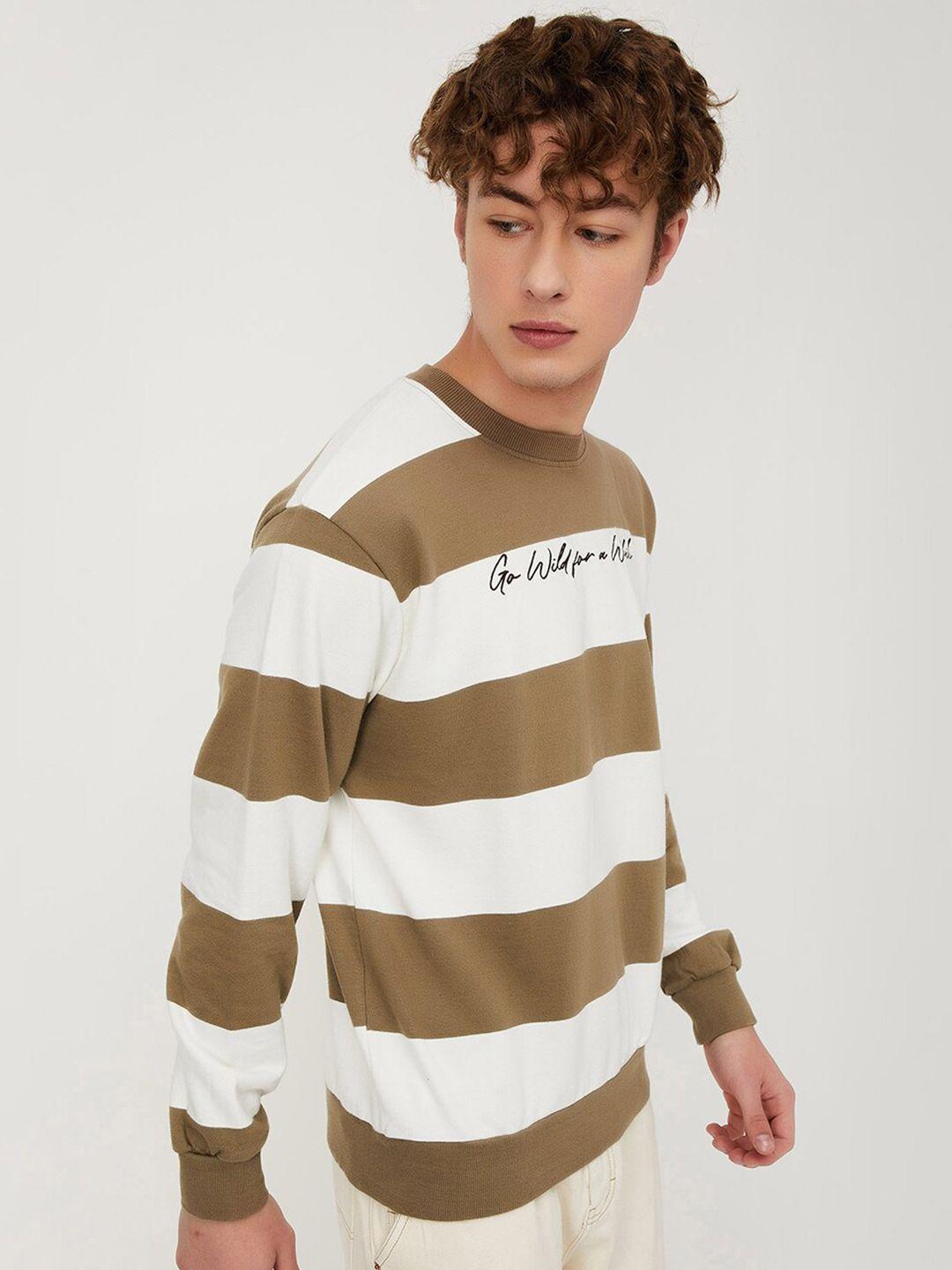 max striped pure cotton pullover sweatshirt