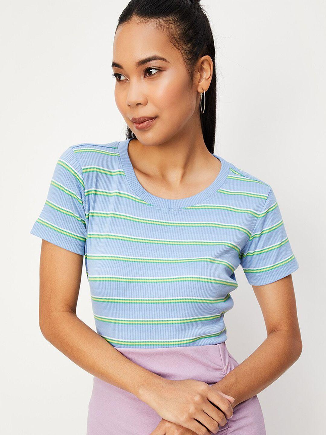 max striped round neck casual t-shirt
