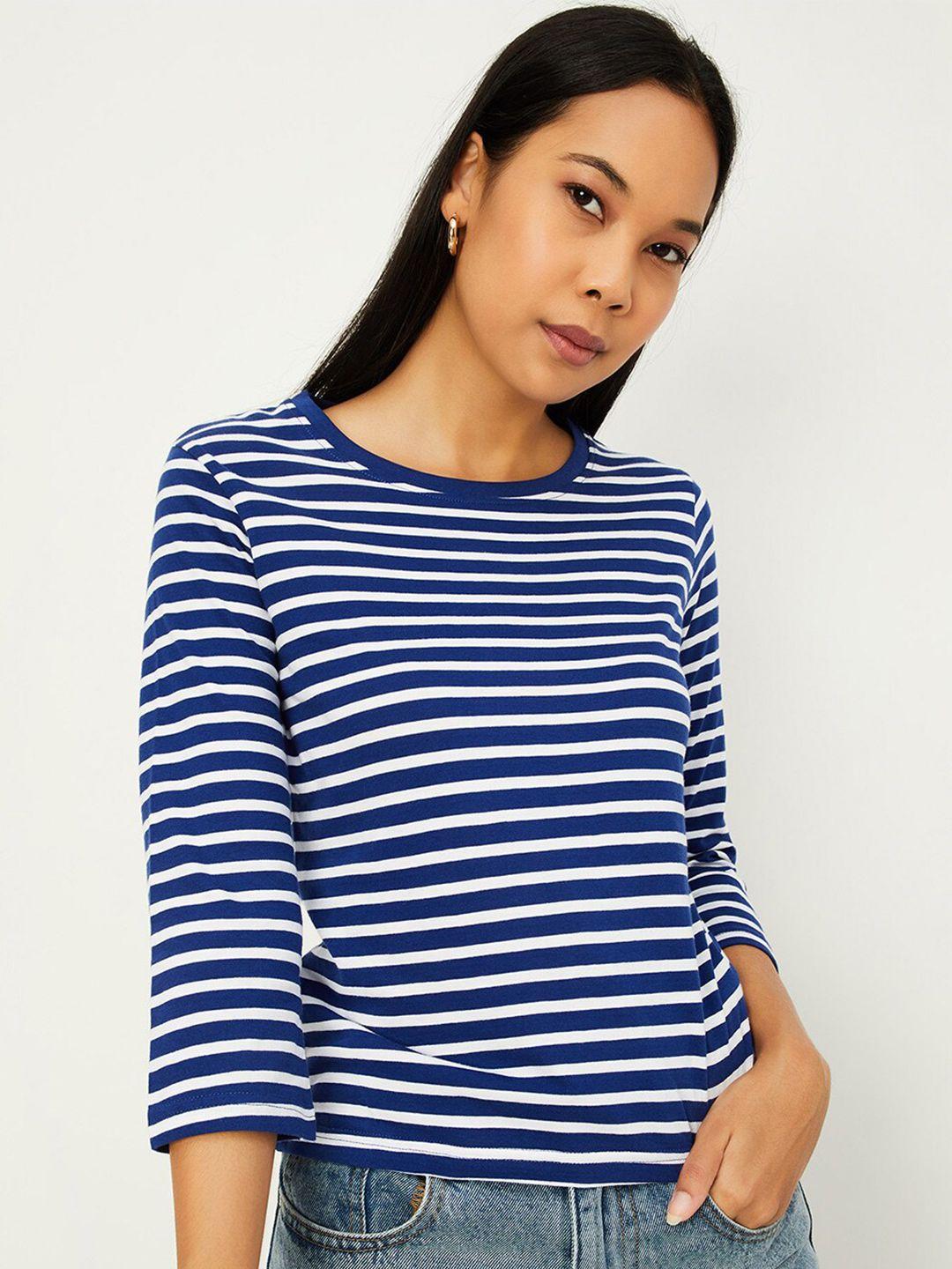 max striped round neck pure cotton t-shirt