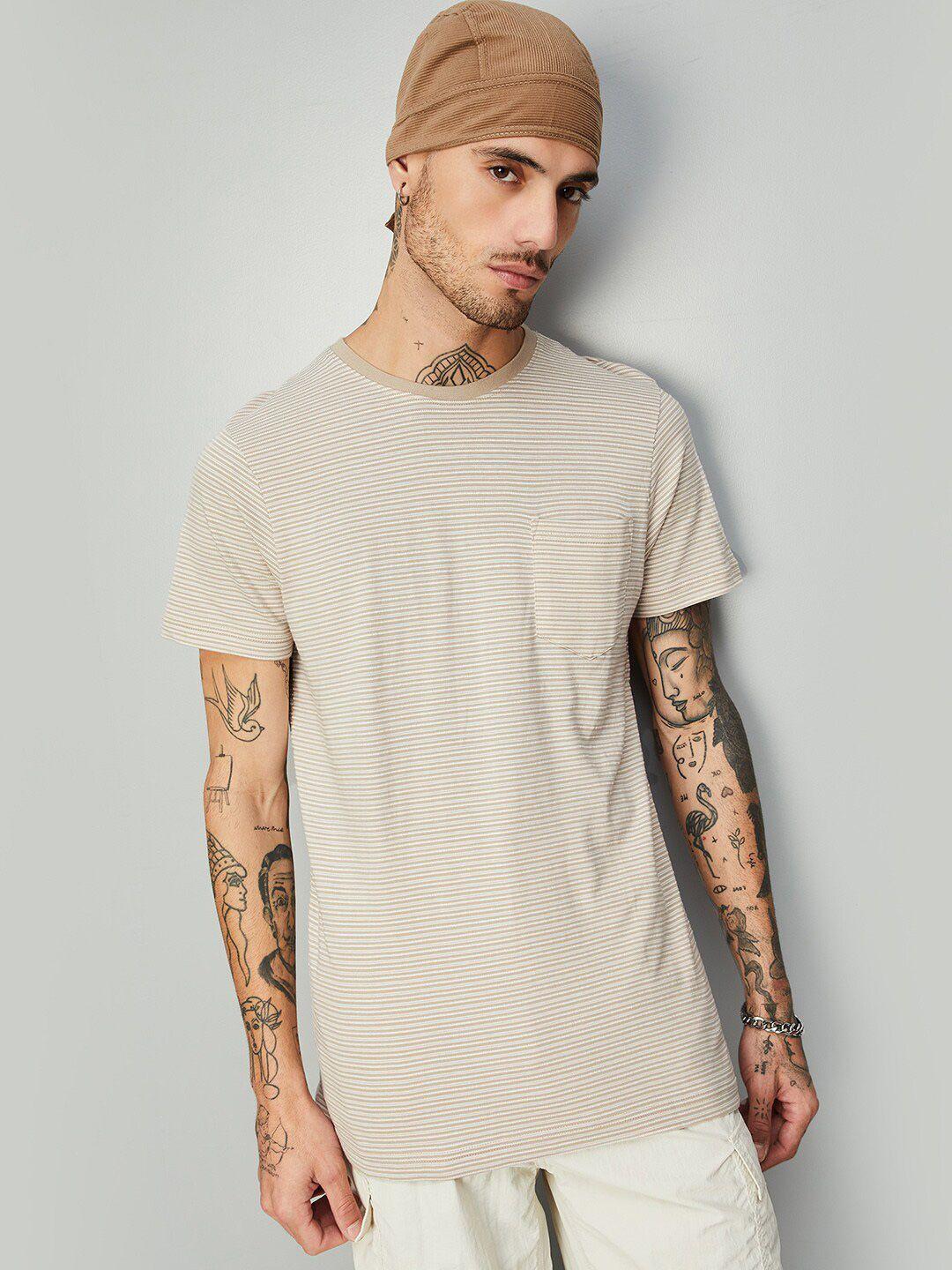 max striped round neck pure cotton t-shirt