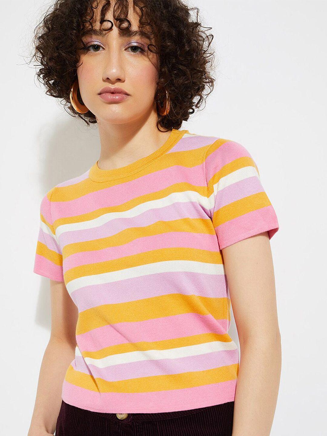 max striped v-neck short sleeves regular t-shirt