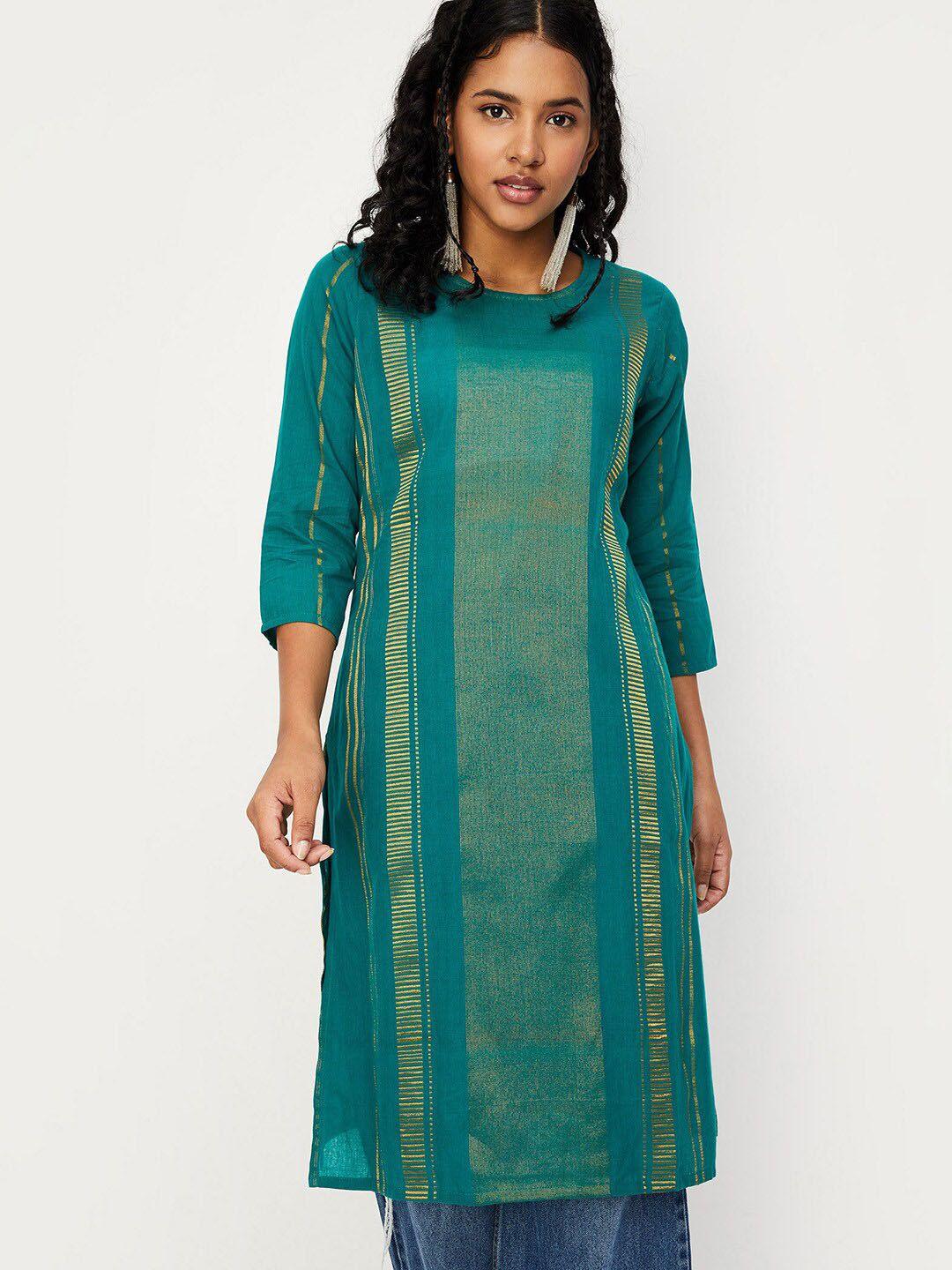 max striped zari straight kurta