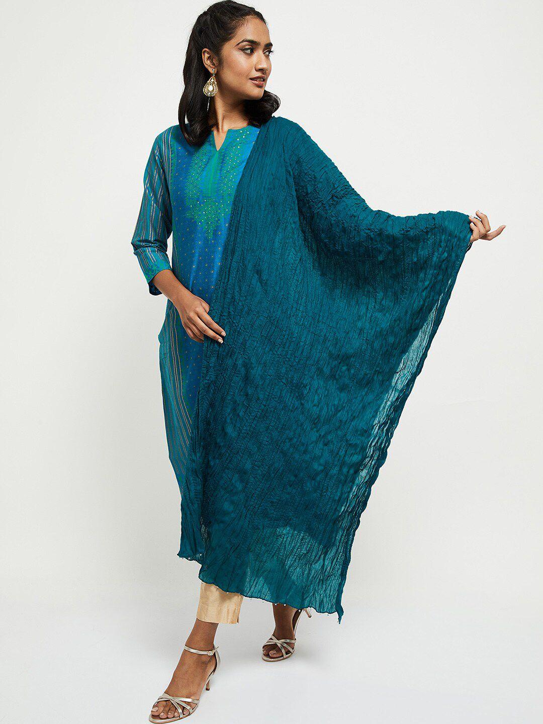 max teal pure cotton dupatta