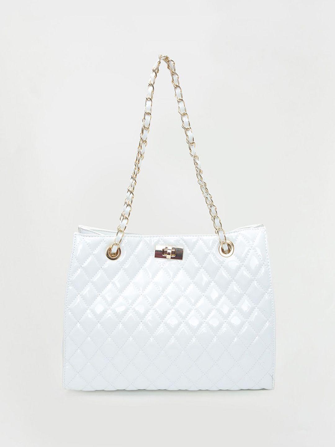 max textured structured handheld bag with quilted detail