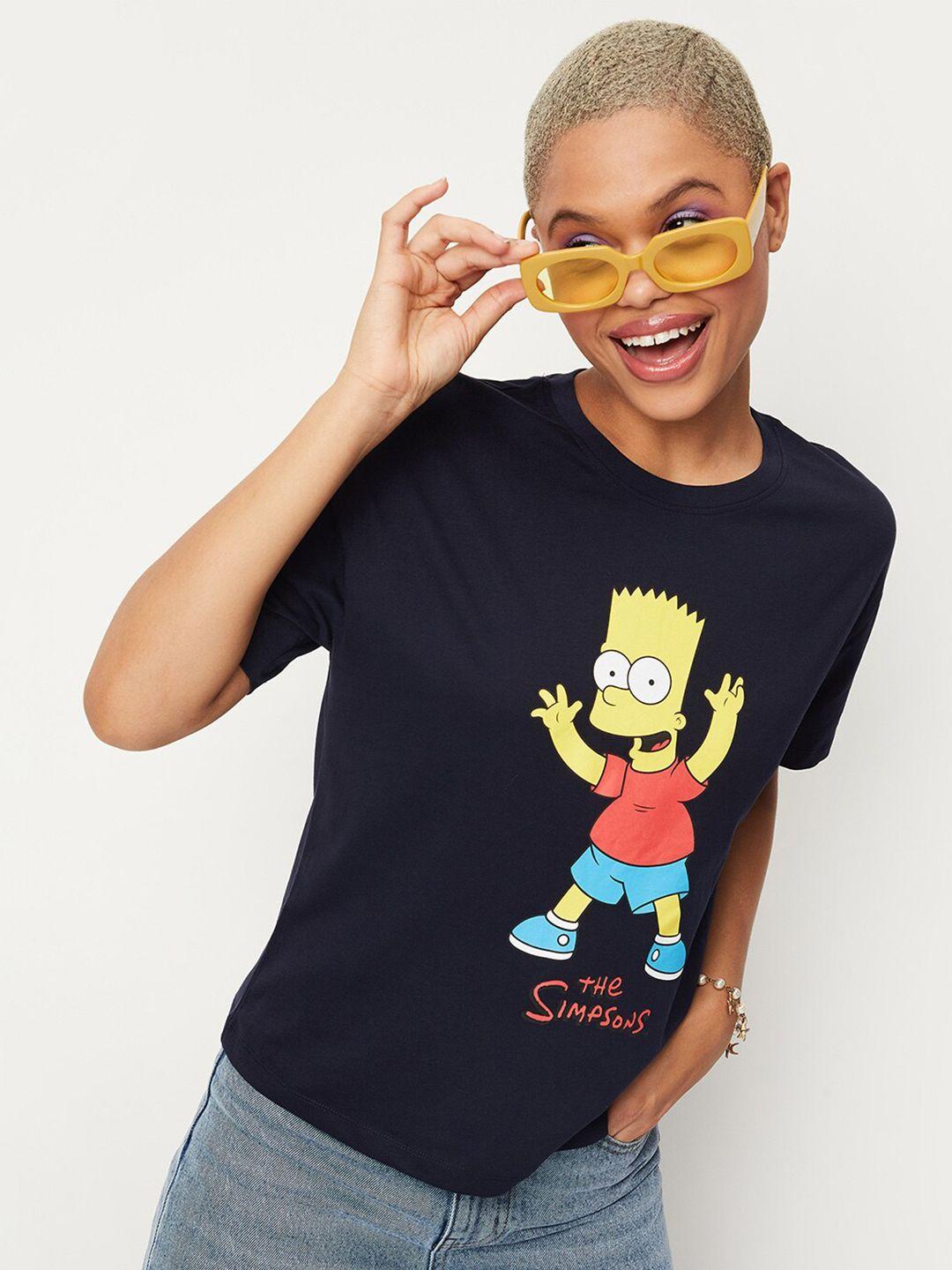 max the simpsons printed pure cotton t-shirt