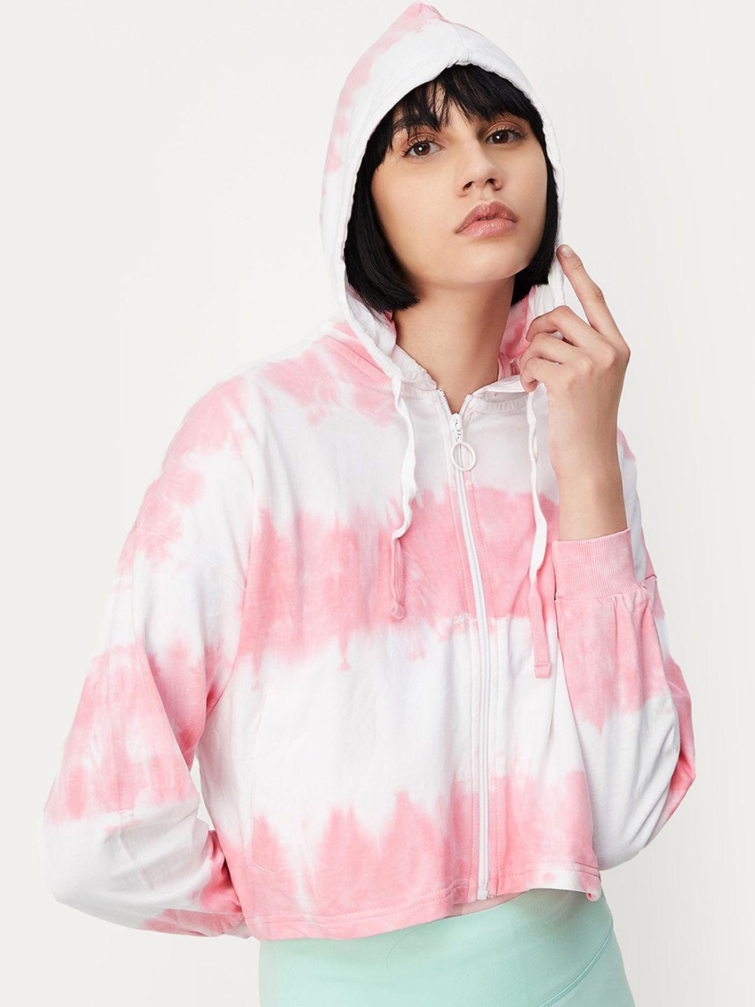 max tie & dye hooded pure cotton bomber jacket
