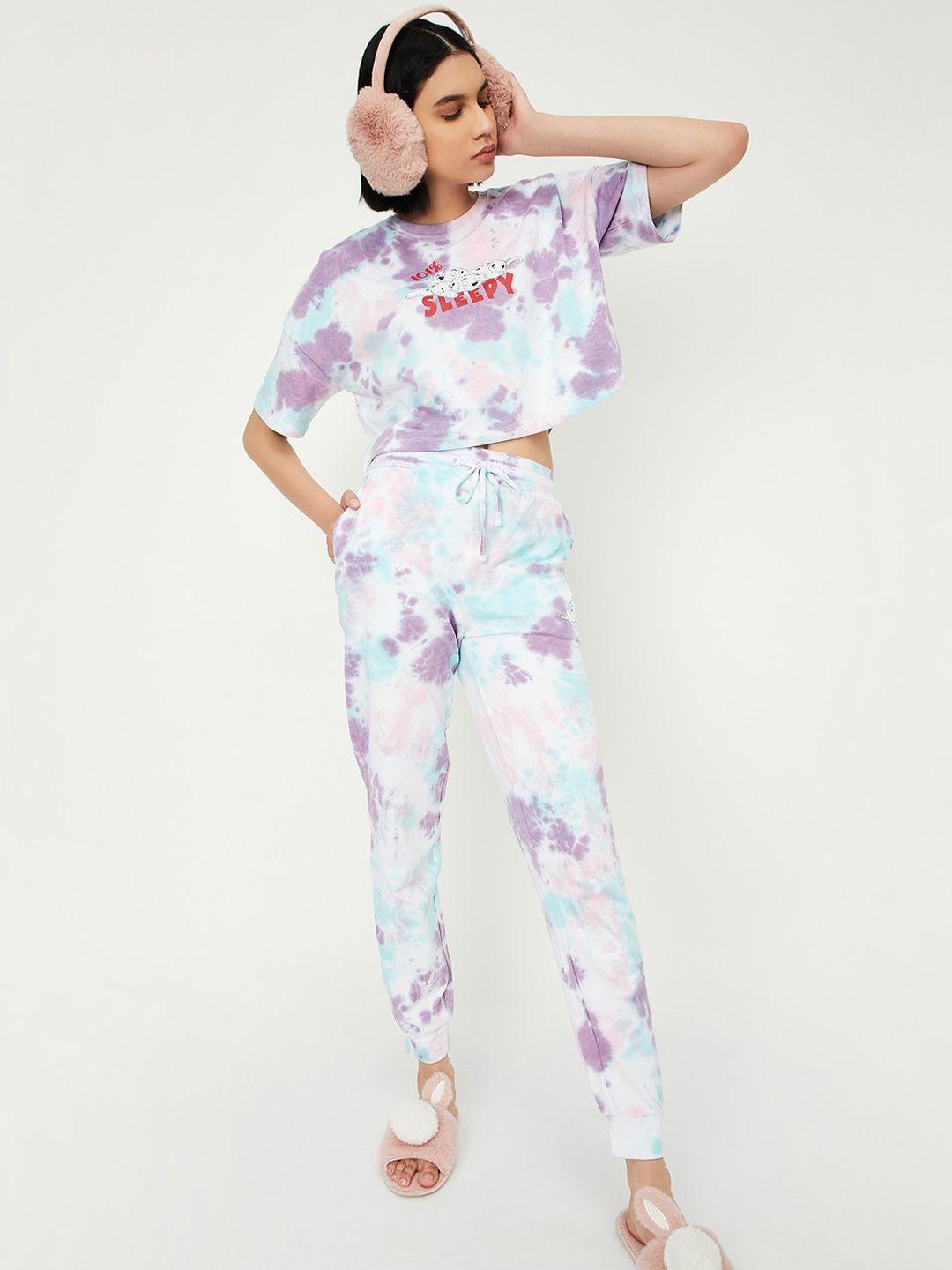 max tie and dyed pure cotton night suit