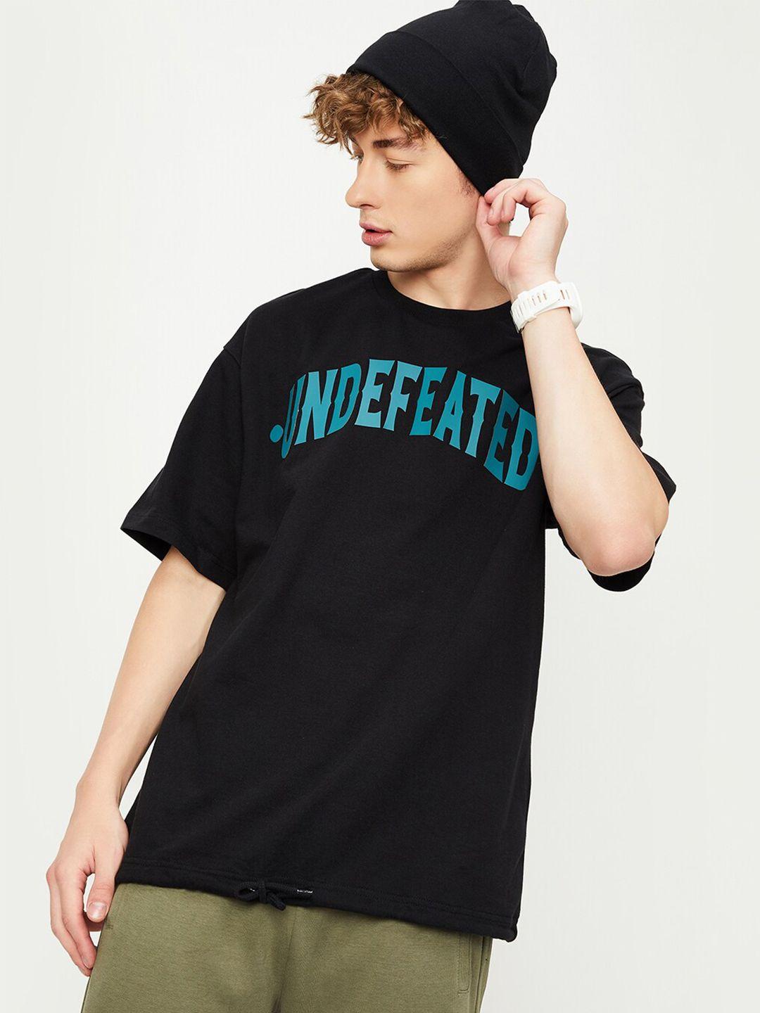 max typography printed pure cotton oversized t-shirt