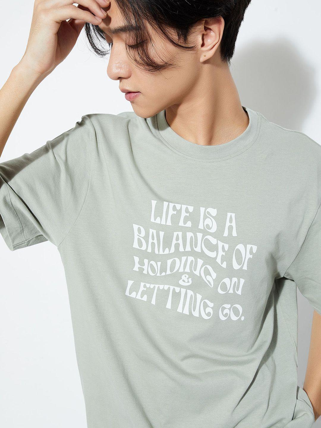 max typography printed pure cotton t-shirt