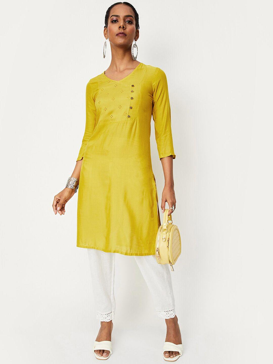 max v-neck straight kurta