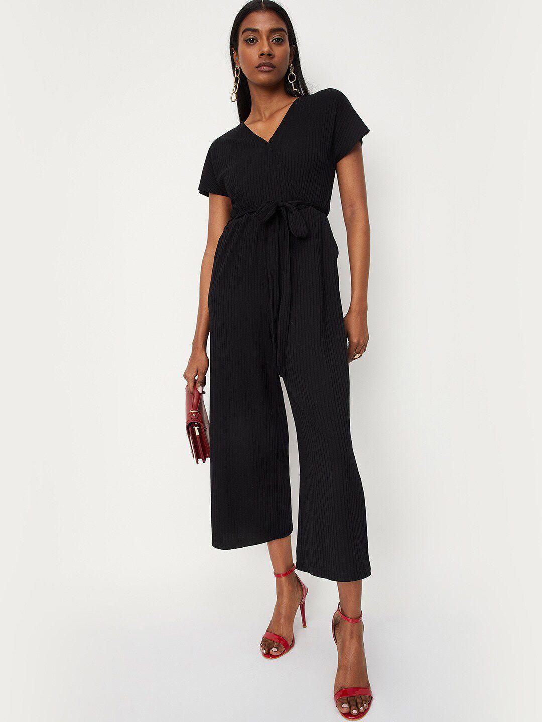 max v-neck wrap culotte jumpsuit