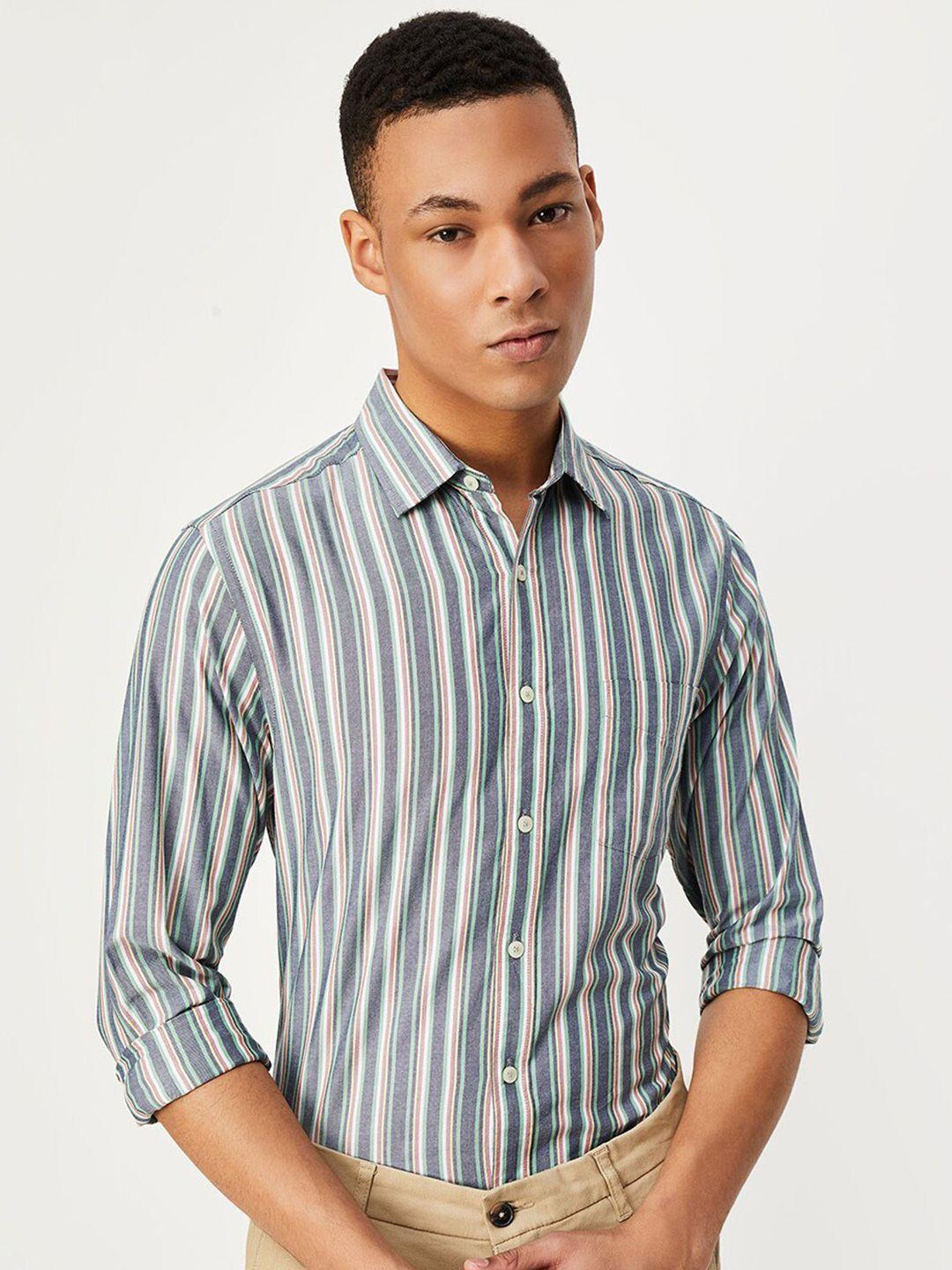 max vertical striped pure cotton casual shirt
