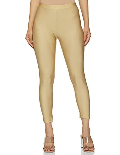 max women's regular fit gold leggings xl