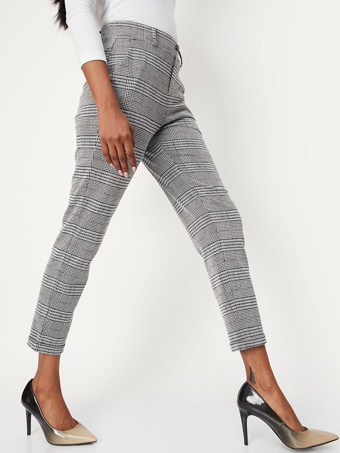 max women checked trousers