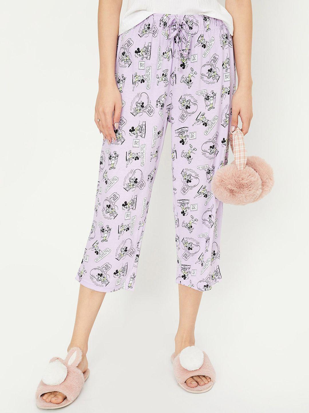 max women conversational printed pure cotton lounge pants