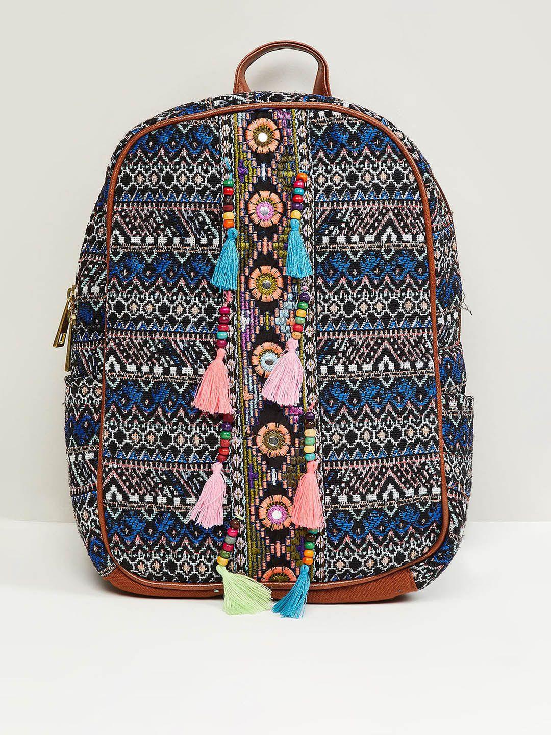 max women embroidered tasselled backpack