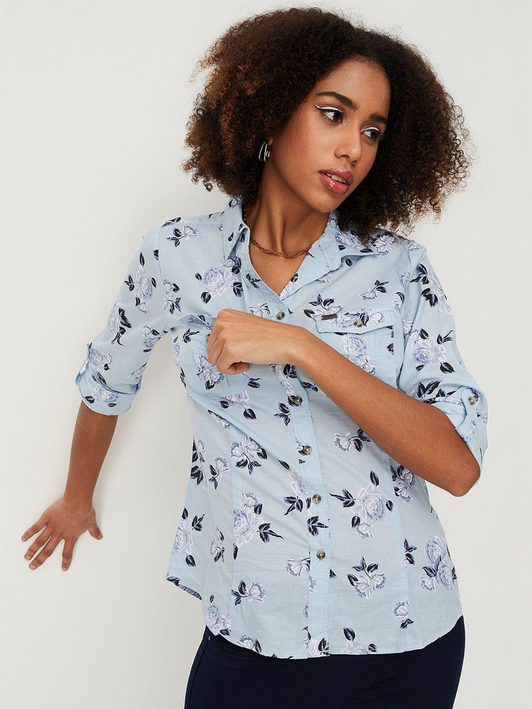 max women floral printed casual cotton shirt