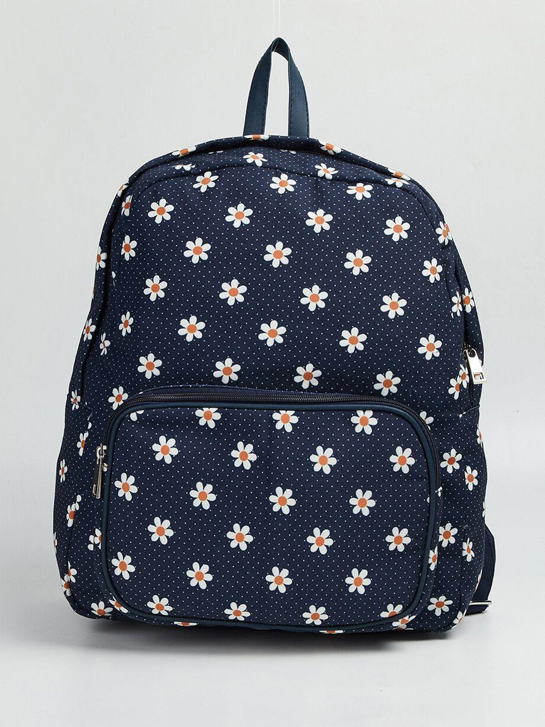 max women floral printed cotton canvas backpack