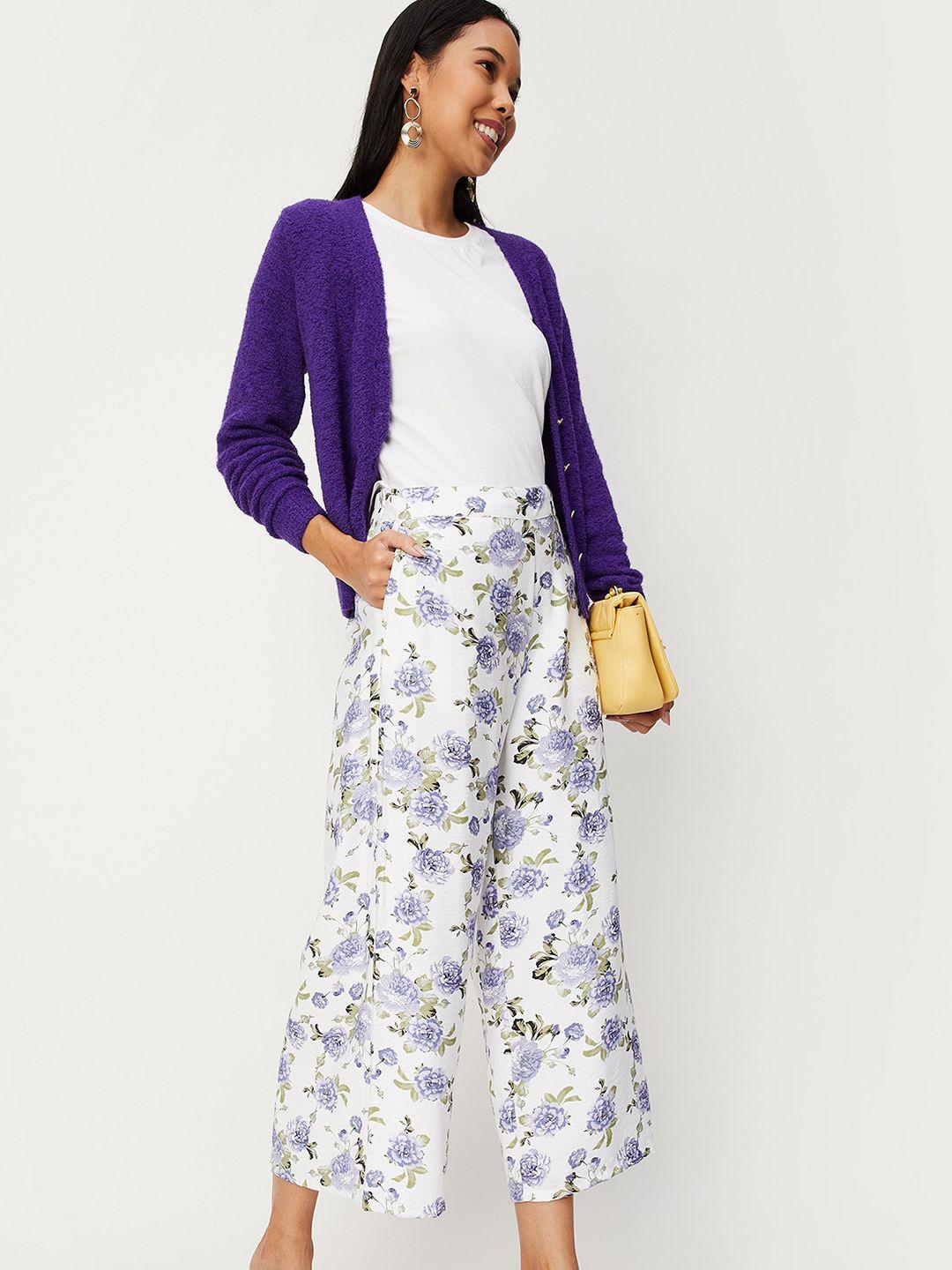 max women floral printed trousers