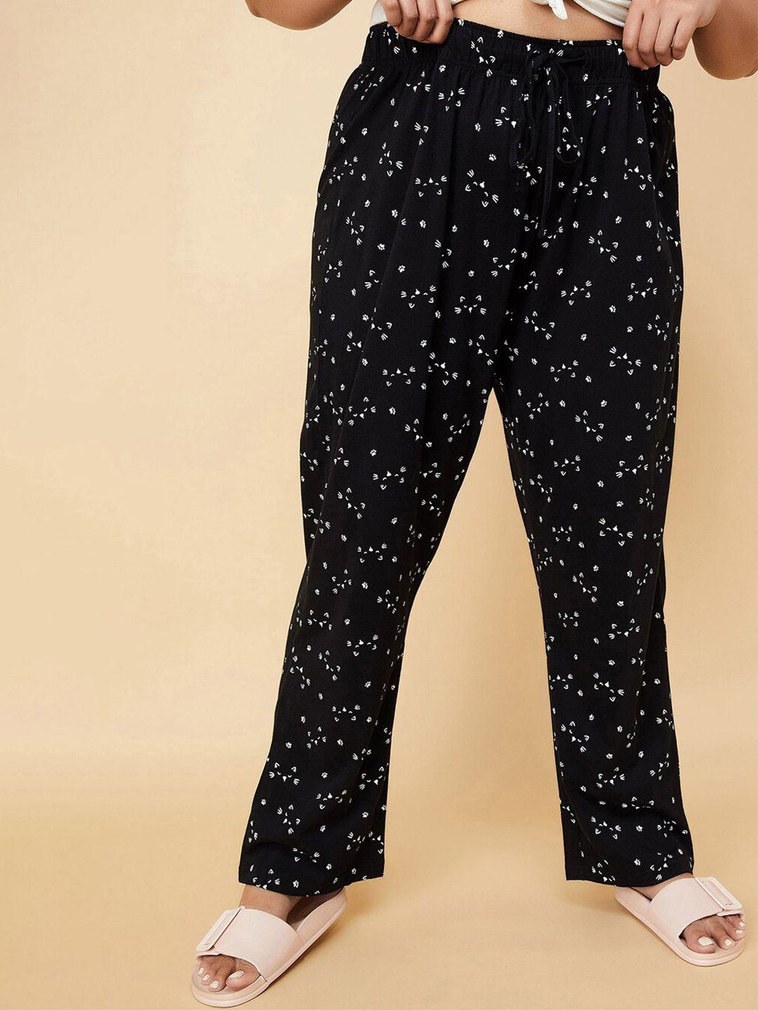 max women high-rise printed pure cotton lounge pants