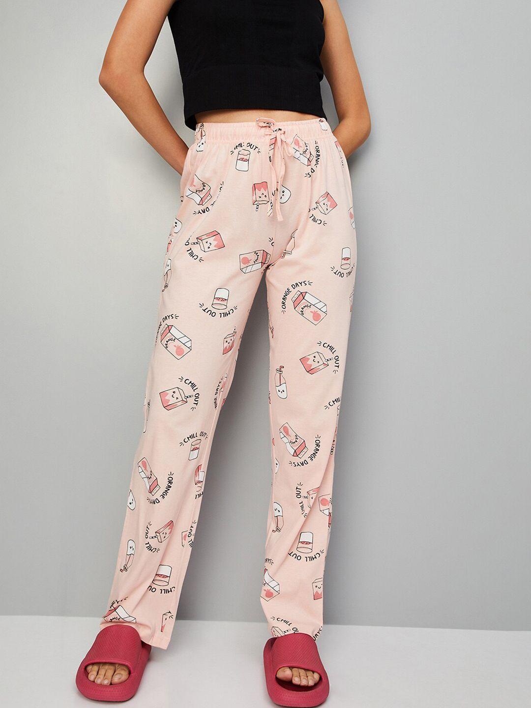 max women high-rise printed pure cotton lounge pants