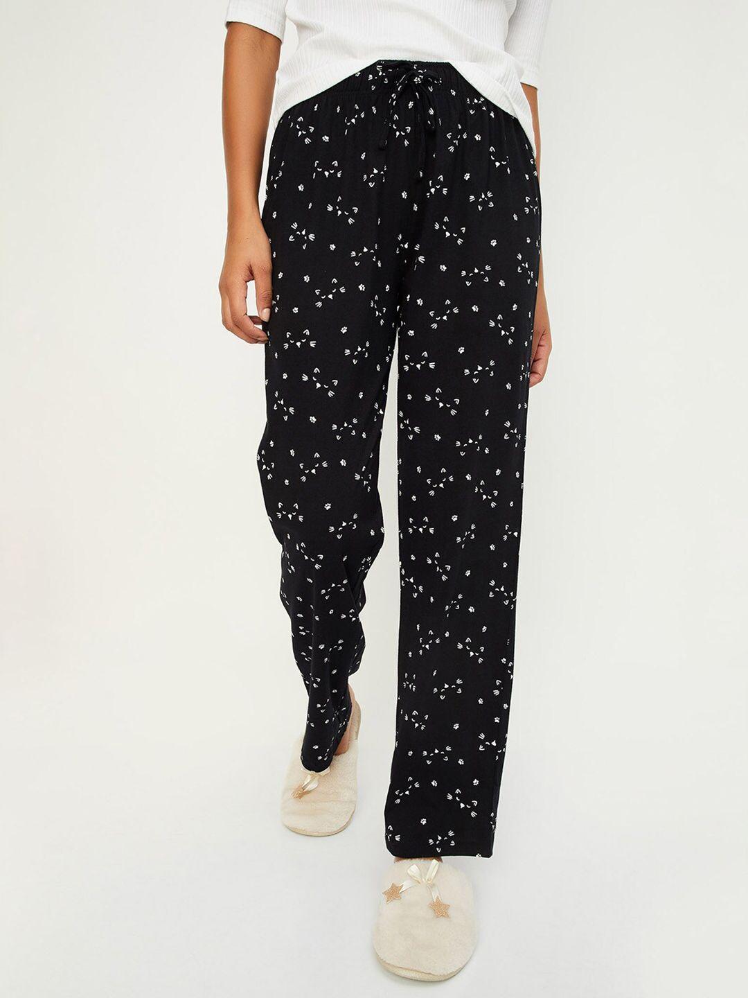 max women high-rise printed pure cotton lounge pants