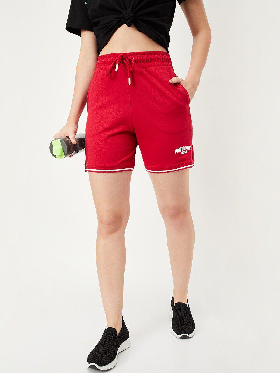 max women mid-rise pure cotton sports shorts