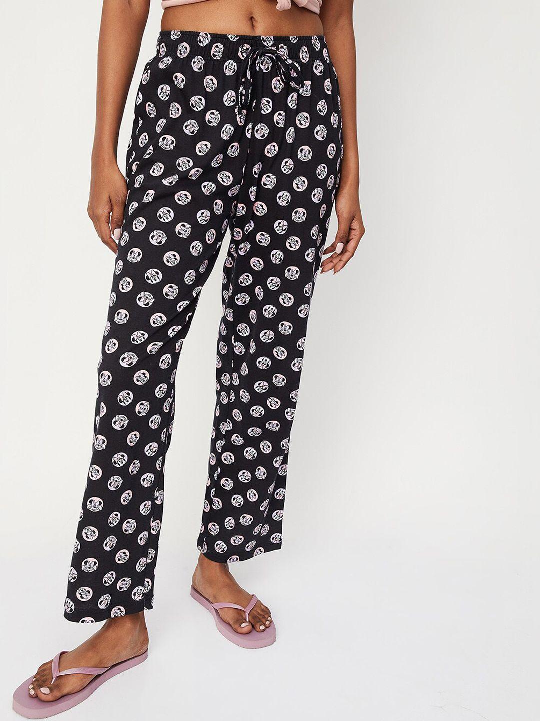 max women minnie mouse printed knit lounge pants