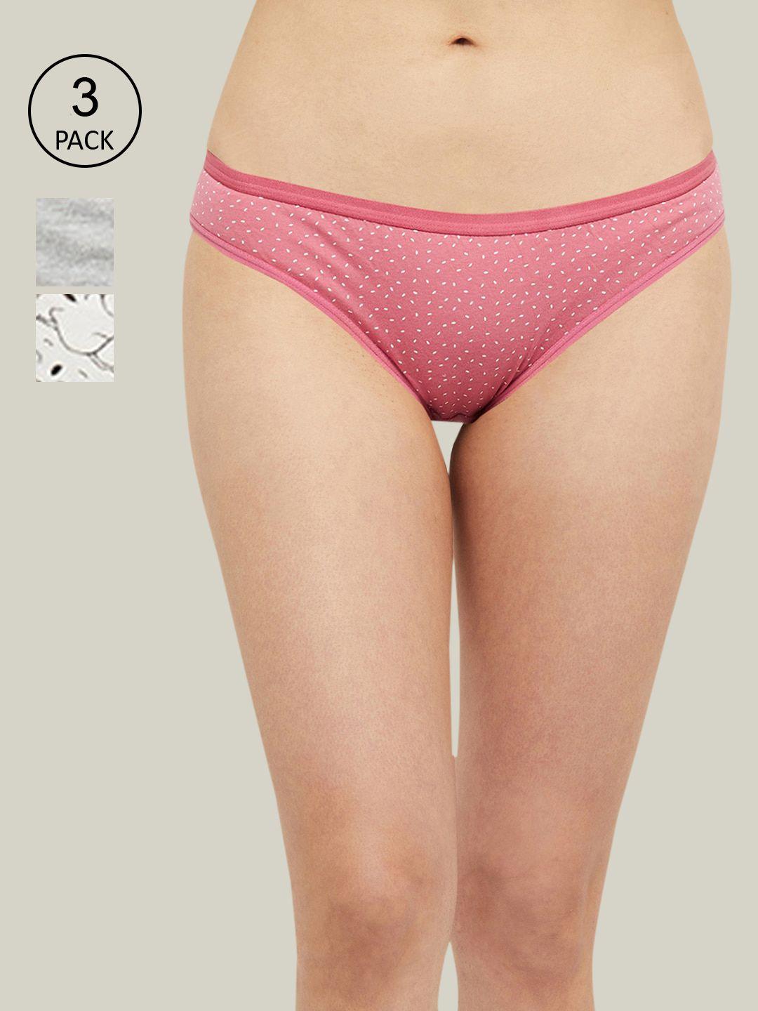 max women pink printed cotton briefs