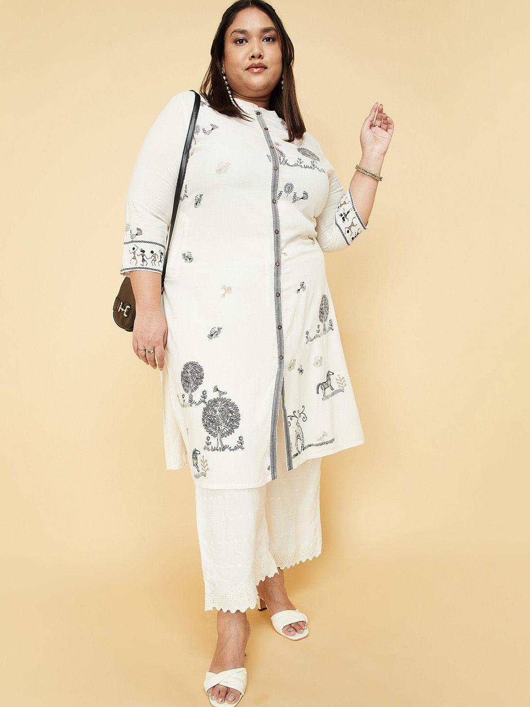 max women plus size tribal printed kurta