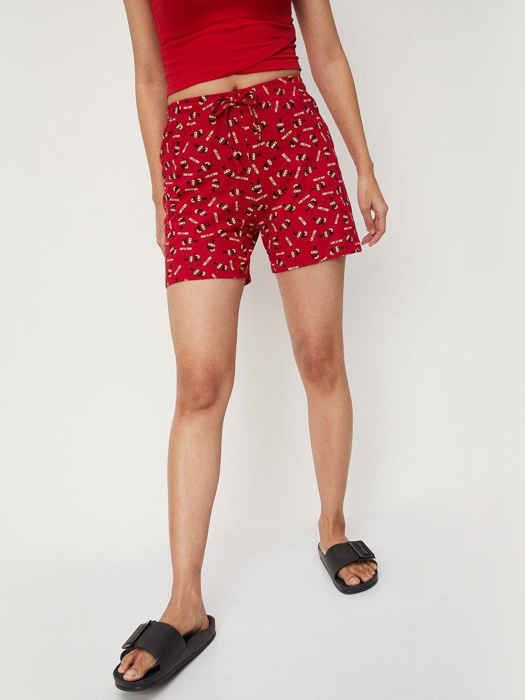 max women printed pure cotton lounge shorts