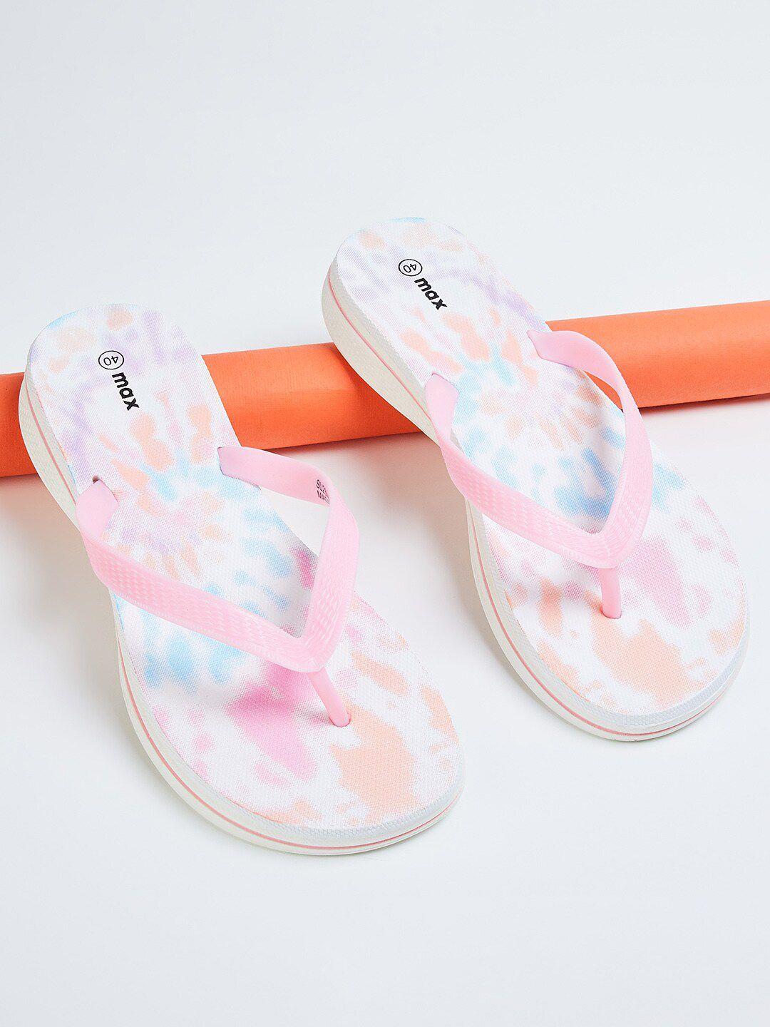 max women printed thong flip-flops