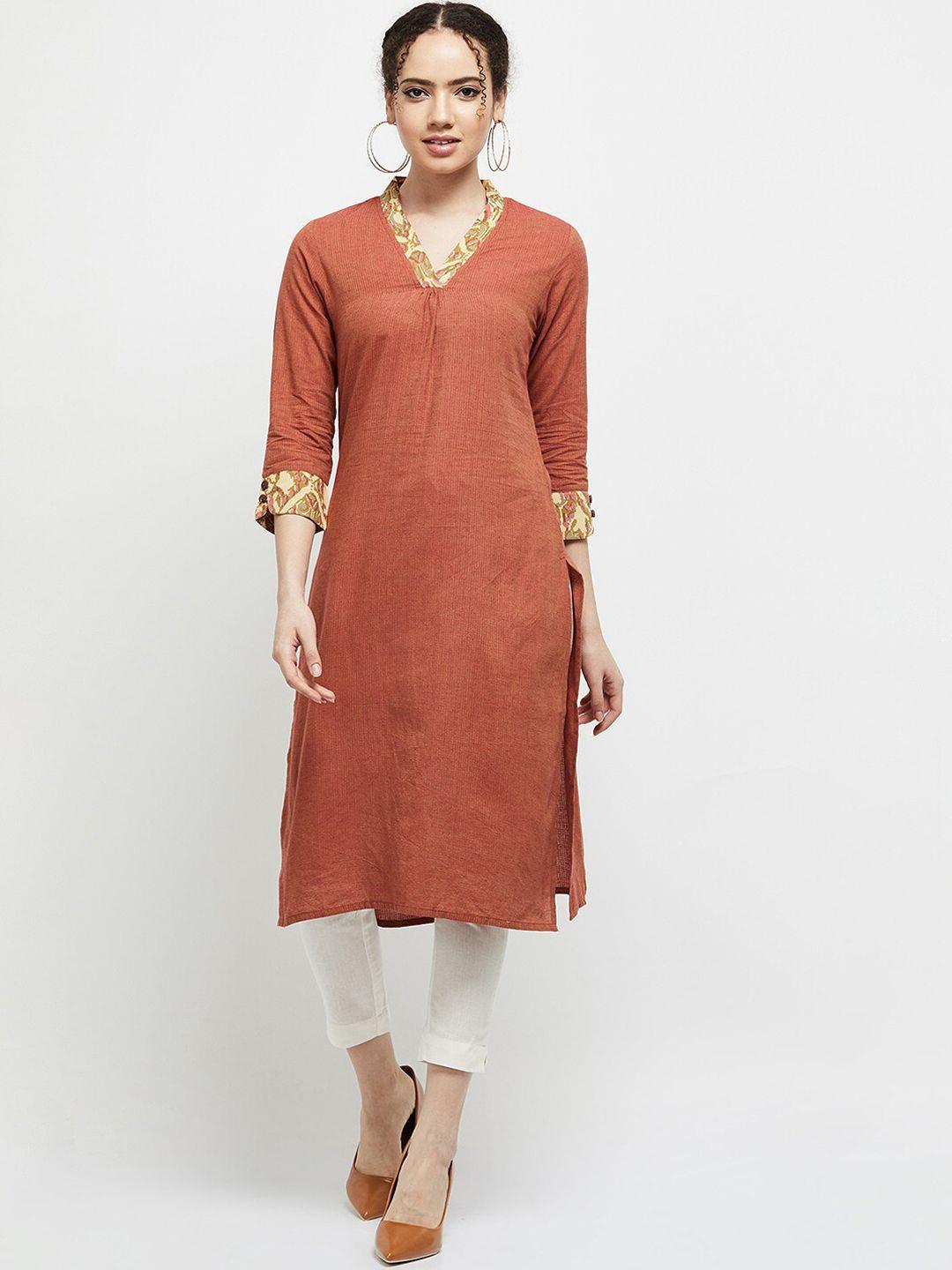 max women rust kurta