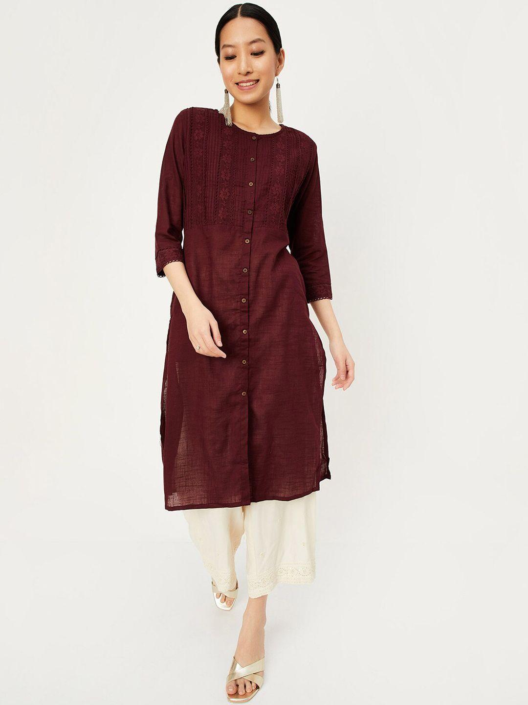 max woven design cotton straight kurta