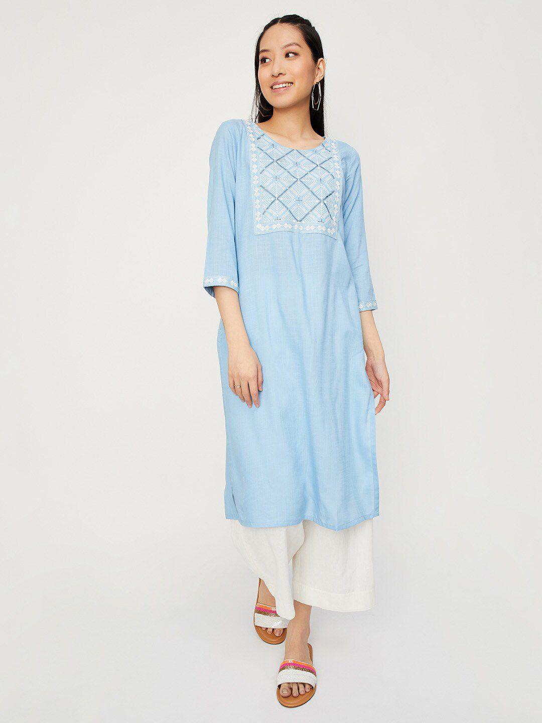 max yoke design round neck regular kurta