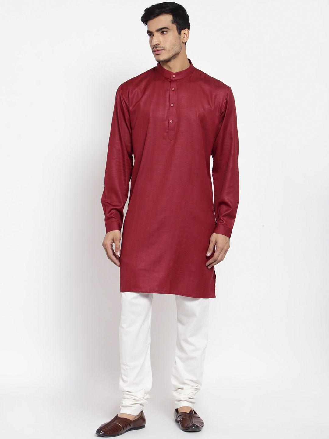 maxence men red cotton kurta