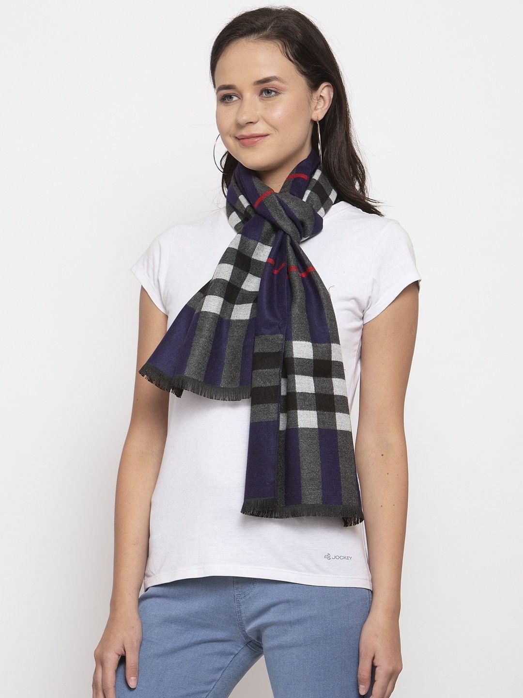 maxence unisex blue & white checked stole