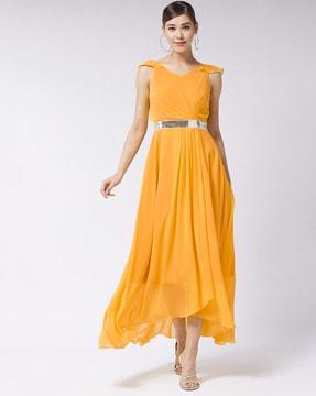 maxi dress with embellished waist