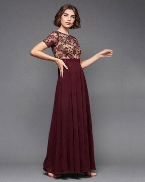 maxi dress with lace top