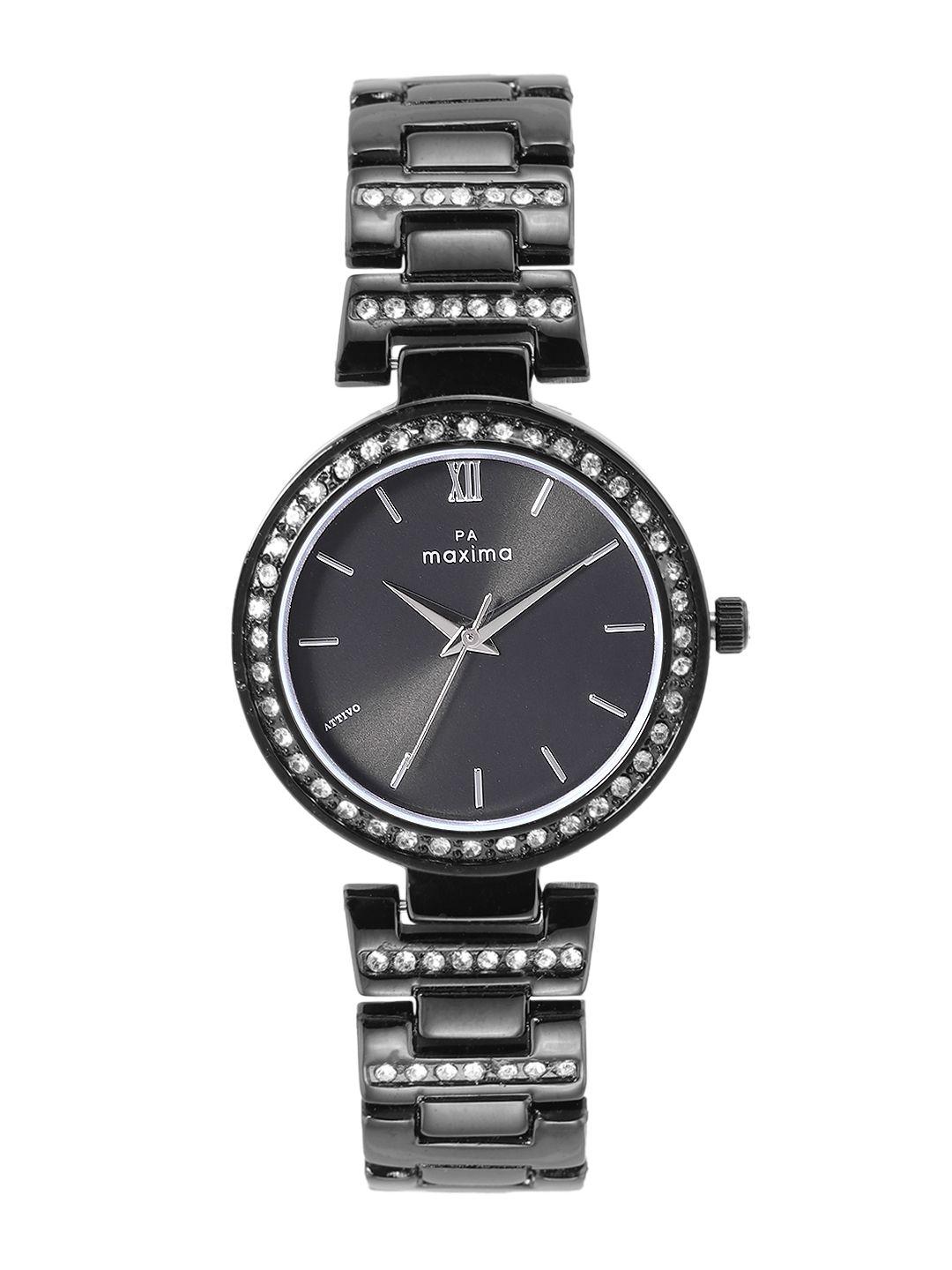 maxima women attivo embellished dial & bracelet style straps analogue watch 66380bmlb