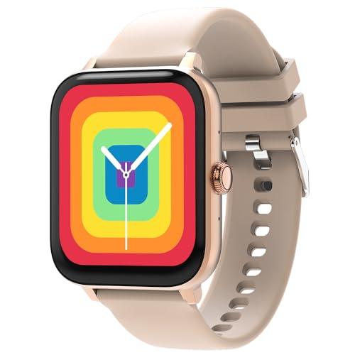 maxima mirage smart watch 1.83" hd display, 600 nits brightness, bluetooth calling, advanced chipset, bt 5.2 seamless connection, ai health monitoring, 100+ sports modes (gold peach)