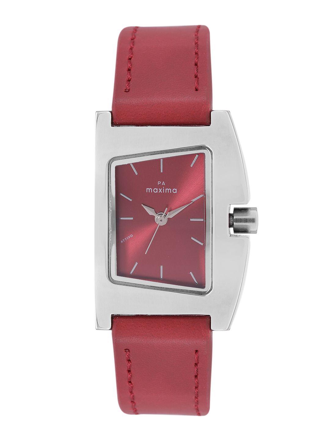 maxima women red dial & red straps analogue watch