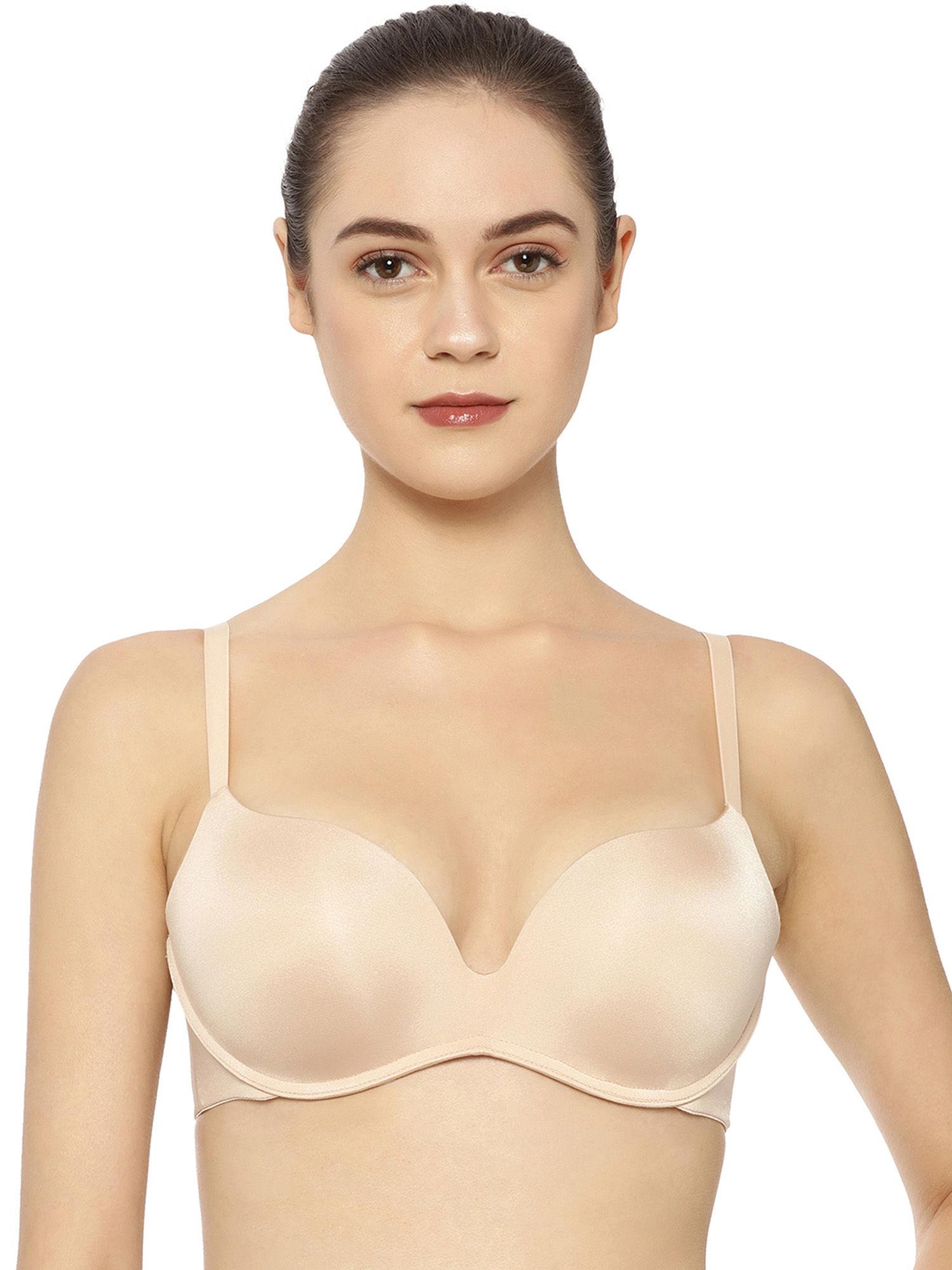 maximizer 118 comfortable padded magic-wire psuh-up bra - nude