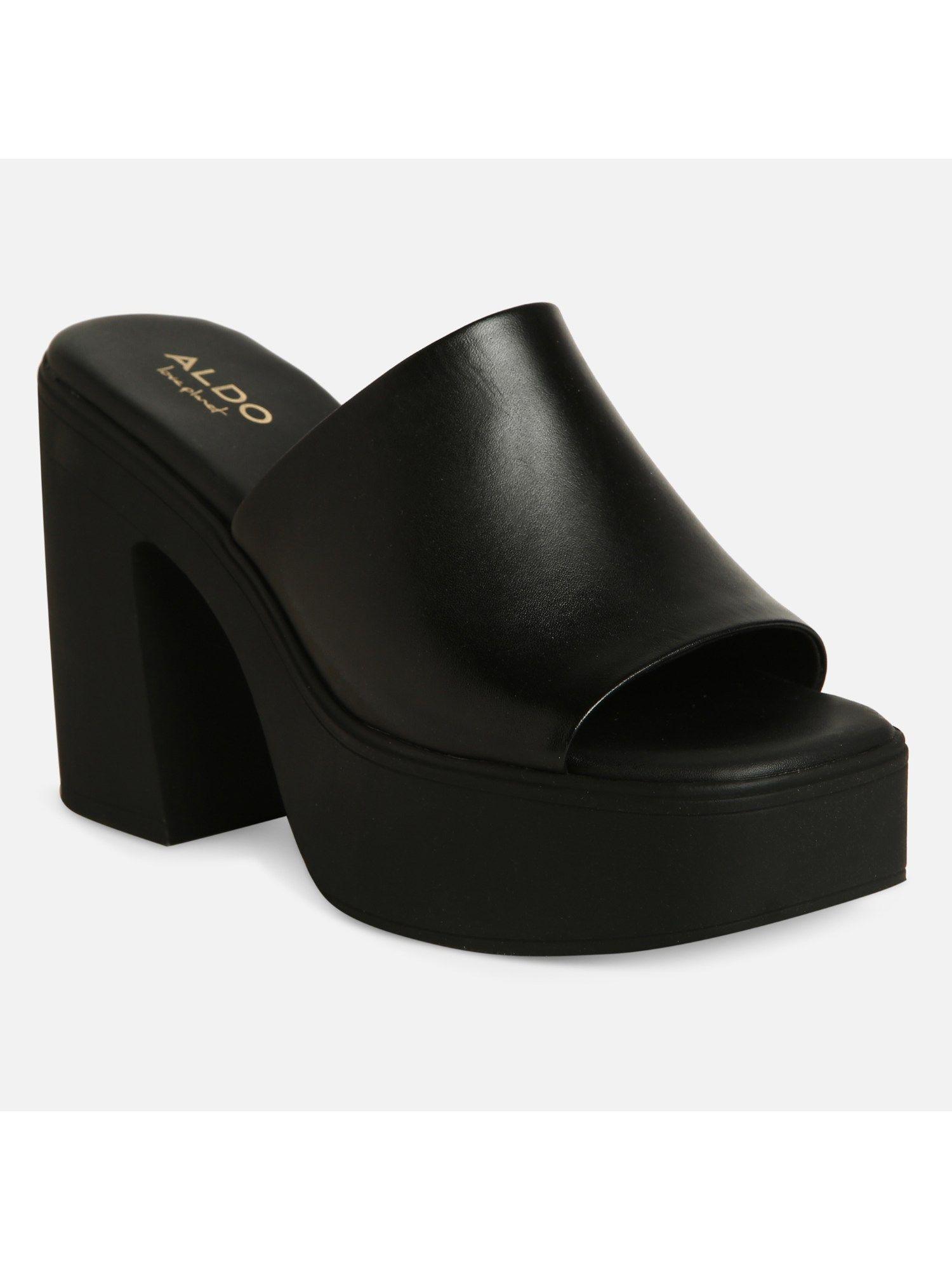 may see women black block heel sandals