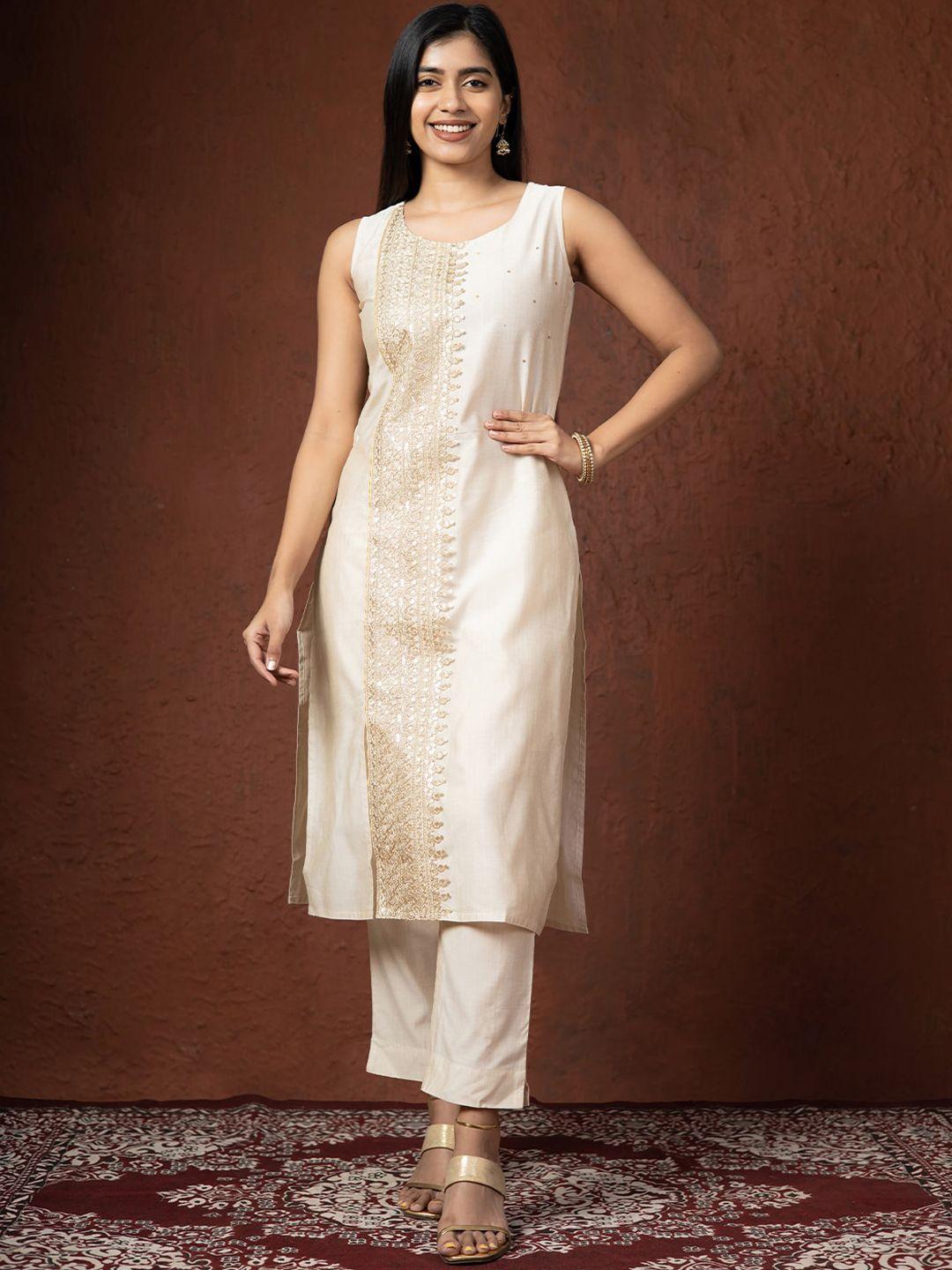 maybell embroidered sequinned kurta