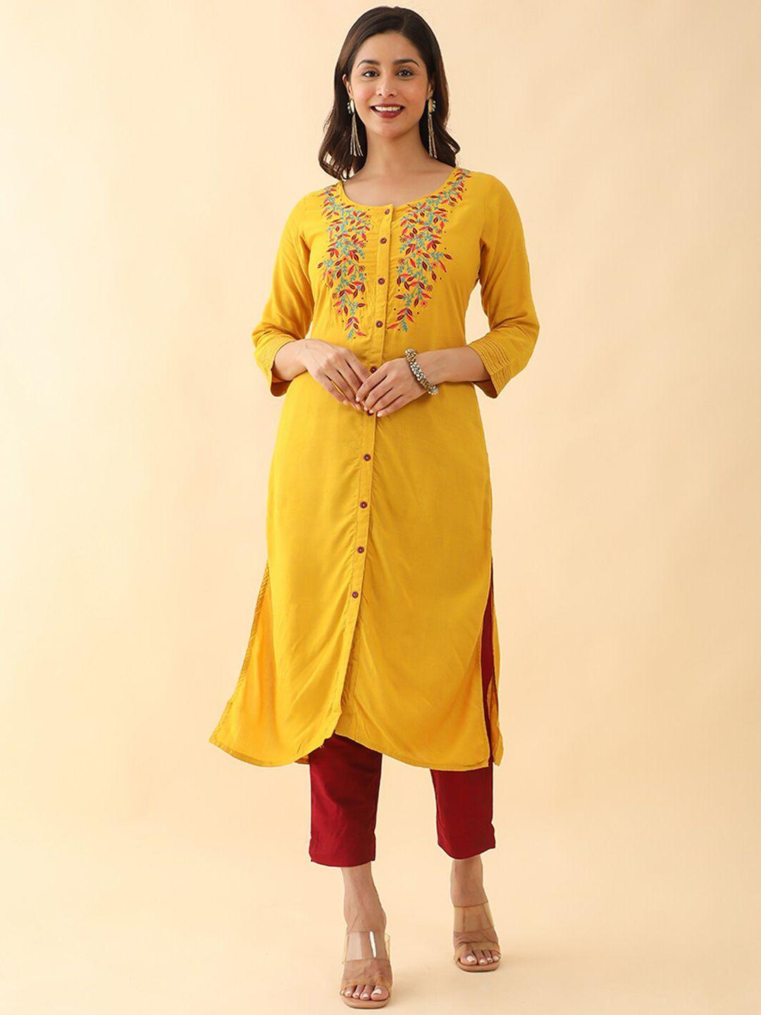 maybell embroidered thread work kurta