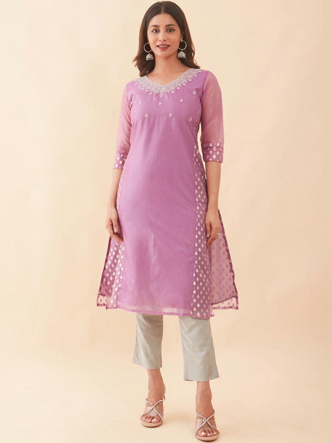 maybell ethnic motifs embroidered straight kurta