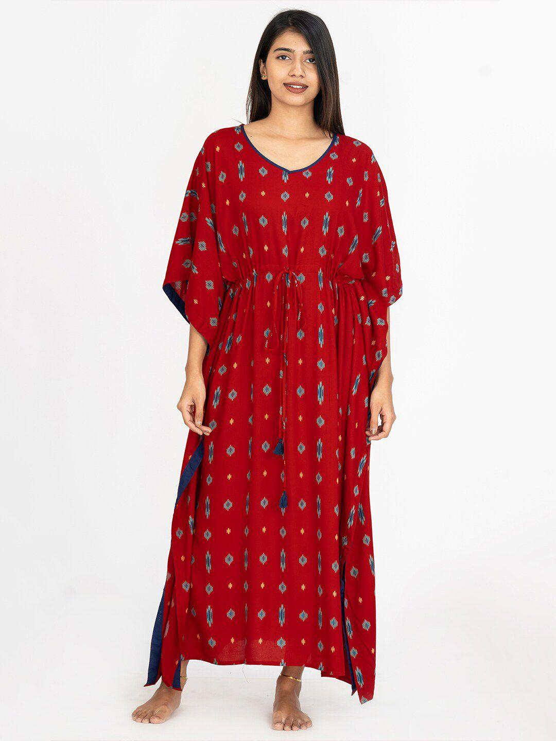 maybell ethnic motifs printed kaftan nightdress