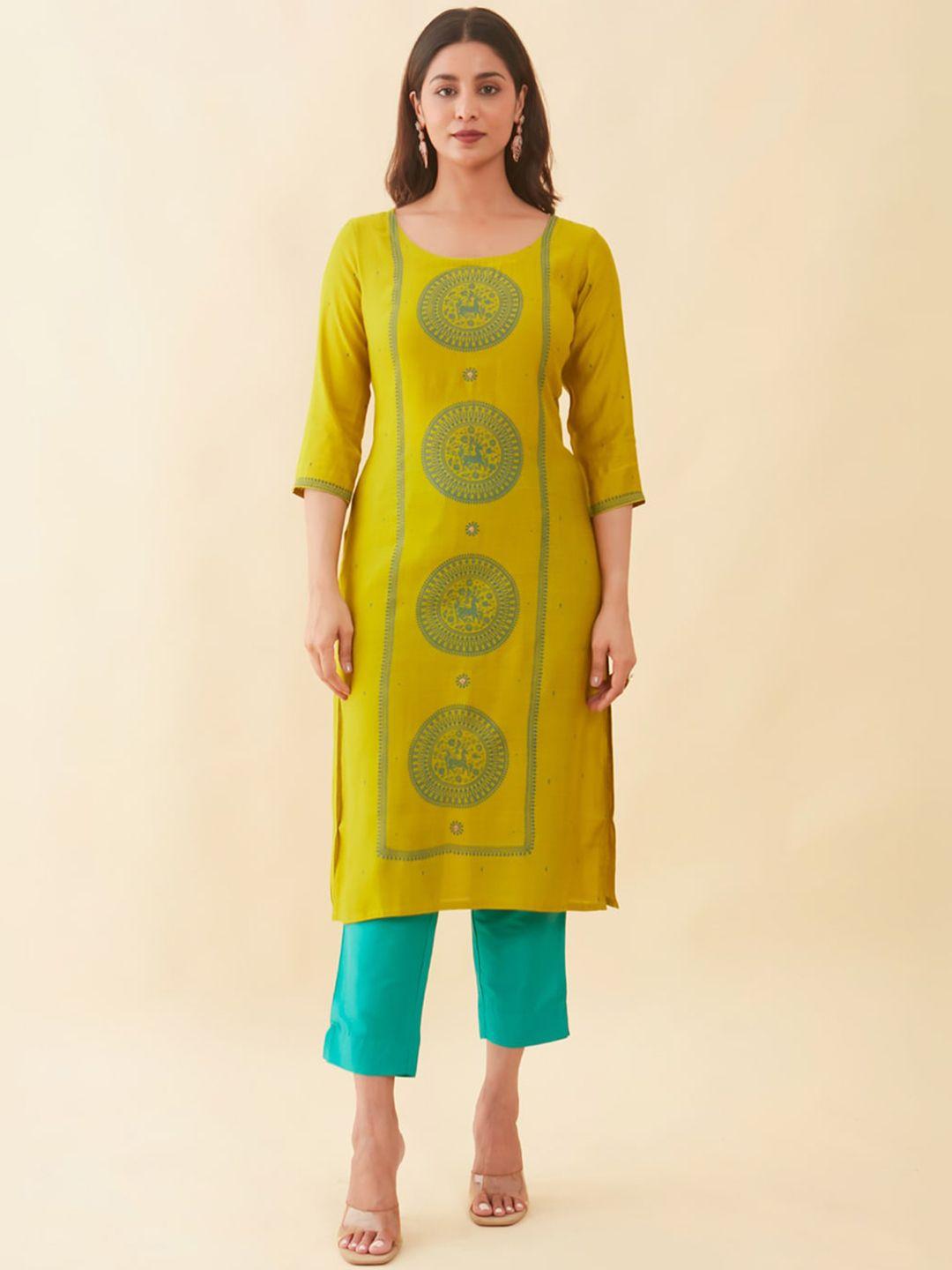 maybell ethnic motifs printed straight kurta